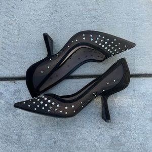 Nicholas kirkwood black mesh rhinestone heels